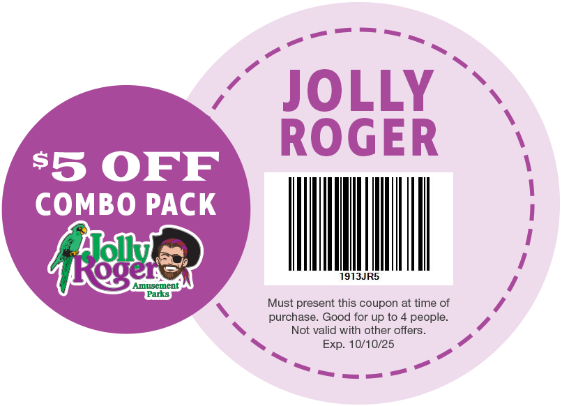 $5 OFF Combo Pack at Jolly Roger Amusement Parks